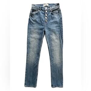 Reformation High Rise Button Fly Malta Wash Straight Leg Jeans size 24